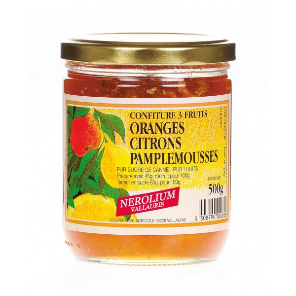 Confiture aux 3 fruits 500gr