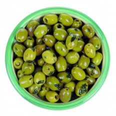 Olives Basilic frais, Ail et huile d'olive